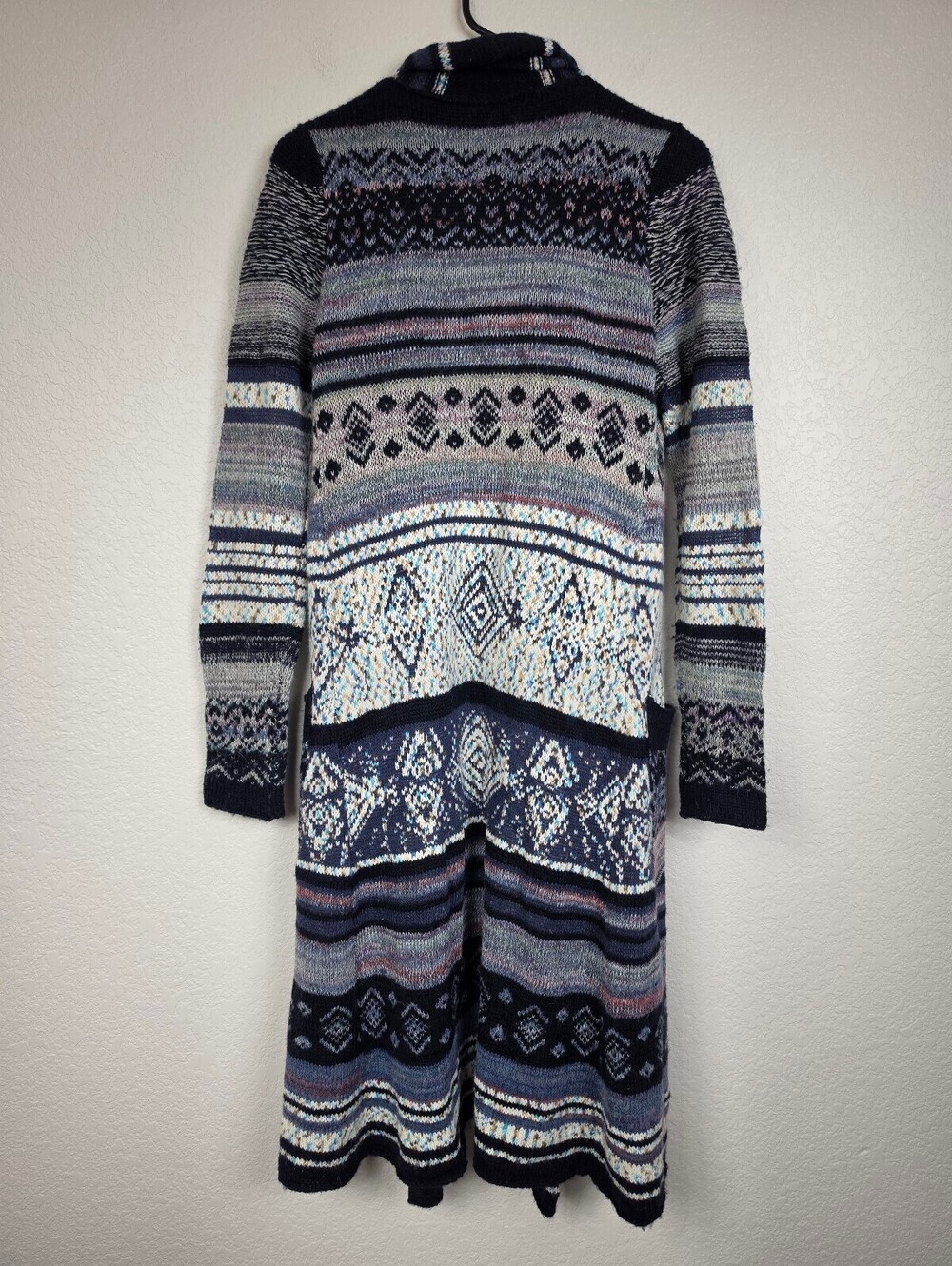Free People Long Patterned Knit Cardigan Sweater - Picture 3 of 5
